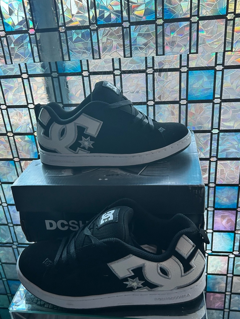 Women’s DC Shoes Court Graffik Black and White Skate Sneakers